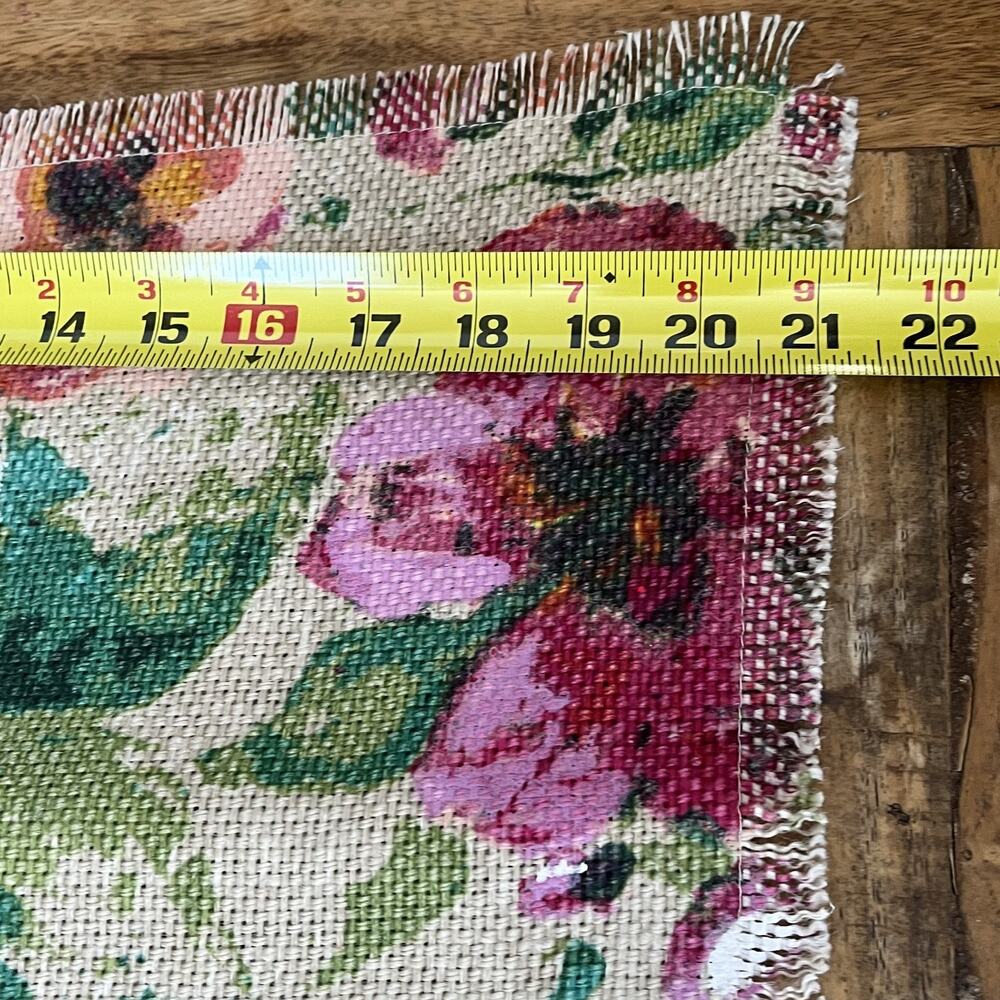 World Market 100% Jute Floral Table Runner 20 in x 108 in Rectangular - Picture 5 of 7